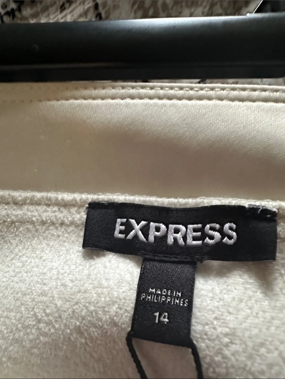 Express Women’s White Faux Leather Asymmetrical Zip Skirt NWT- Size 14